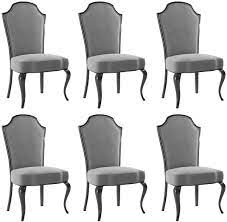 Top markenqualität zu discountpreisen in ihrem möbel online shop Casa Padrino Luxus Barock Esszimmer Stuhl Set Grau Schwarz 55 X 53 X H 113 Cm Barock Kuchen Stuhle 6er Set Esszimmer Mobel Im Barockstil