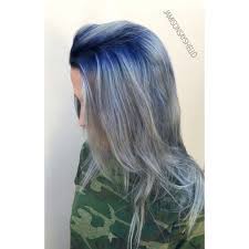 Grey Silver Hair With Denim Blue Shadow Root By Jamie Ig Jamisonsayshello Denim Hair Hair Makeup Grey Silver Hair