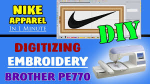 All file types are zipped together in compressed folder. How To Make Embroidery Designs Diy Nike Apparel Brother Pe770 Part 1 Youtube