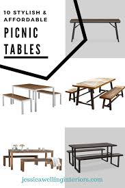 10 Best Picnic Tables For 2020 Available On Amazon Jessica Welling Interiors Outdoor Dining Furniture Picnic Table Cheap Landscaping Ideas