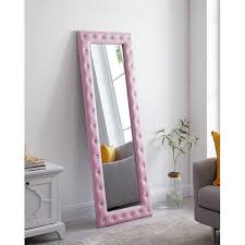 Shop for full length standing mirrors at walmart.com. Naomi Home Crystal Tufted Floor Mirror 63 X 22 Pink Walmart Com Walmart Com