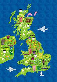 It's uk vs great britain vs england explained! Cartoon Map Of The Uk Photographic Print By Ychty Cartoon Map Map Cartoon