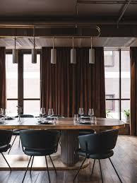 Communal Table At Y Restaurant In Moscow Private Dining Room Restaurant Communal Kitchen Communal Table Design