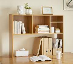 Student desk with bookshelf in study desk with. The College Cube Dorm Desk Bookshelf Beech Natural Wood