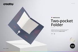 Two Pocket Folder Mockup Set Folder Mockup Pocket Folder Mockup Templates