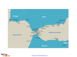Do you know where the word map comes from? Free Strait Of Gibraltar Editable Map Free Powerpoint Template