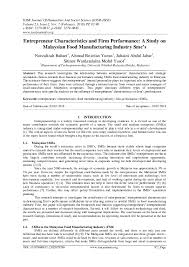 For example, a dressmaker may also be those who physically impaired or deaf and mute, but as long as she provides her services to the society, her impairment would in the malaysia context, the social model of disability is embedded in malaysia's person with disabilities (hereinafter pwd) act 2008. Pdf Entrepreneur Characteristics And Firm Performance A Study On Malaysian Food Manufacturing Industry Sme S Ahmad Rozelan Yunus And Norzalizah Bahari Academia Edu