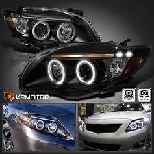 Toyota corolla 2009, black halo projector headlights with led drl by spyder®, 1 pair. Headlight For 2009 2010 Toyota Corolla Left Black Housing With Bulb Vintage And Classic Car Truck Headlights Motors Tamerindsa Com Ar
