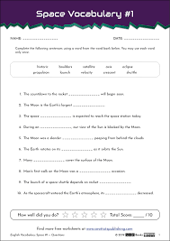 space vocabulary exercise 01 ks2 stp books