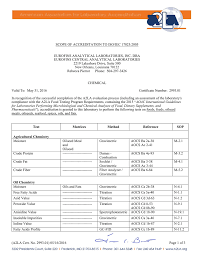 Laboratory customers, regulatory authorities and accreditation bodies may also use it in confirming or recognizing the competence of laboratories. Scope Of Accreditation To Iso Iec 17025 2005 Eurofins Analytical Laboratories Inc Dba