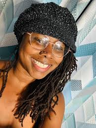 Crochet hat made with love and sparkle