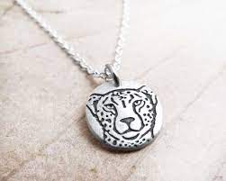 Tiny Cheetah Necklace In Silver Etsy Silver Necklaces Handmade Silver Animal Jewelry