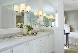 Sconces On Mirror White Bathroom Bathroom Sconces