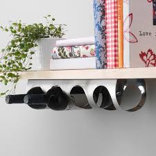 The floating shelf uses an integrated mounting frame that easily attaches to the wall. 2 Ikea Stainless Steel 4 Bottle Wine Rack Wine Racks Cabinets Kitchen Dining