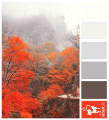 Japanese Mist Orange Grey Brown Designcat Colour Inspiration Pallet Japanese Colors Red Colour Palette Bright Colors Art