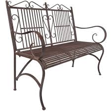 Titan Outdoor Metal Grey Bench Chair Porch Patio Garden Deck Decor Rust Rustic Discount Outdoor Furniture Gray Patio Furniture Metal Patio Chairs