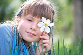 Sweet Smell of Wild Flowers Far from the Urban Life Stock Photo
