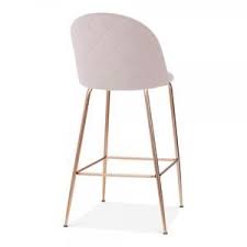 Pale Blush Light Pink Luxe Diamond Velvet Bar Stool Dining Chair 65 75 Cm Copper Leg Pink Bar Stools Gubi Beetle Dining Chair Arm Chair Styles