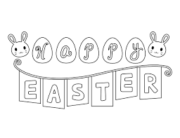 Banners are a great way to decorate your party room, whether you want to send a celebratory message or add a touch of bling to your decor. Printable Happy Easter Banner Coloring Page
