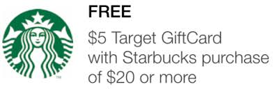 Purchase a $20 gift card on 12/2/19. Target Mobile Coupon 5 Gift Card With 20 Starbucks Purchase All Things Target