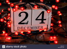 Christmas Eve 24th December Date On Calendar Stock Photo