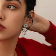 Wreath Marquise Emerald Necklace 14k White Gold Stud Ruby Pendant Christmas  Gift For Her