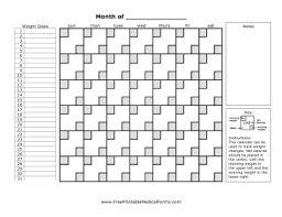 Printable Weight Calendar