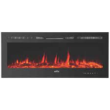 R.w.flame electric fireplace 50 inch recessed and wall mounted,the thinnest fireplacelow noise , fit for 2 x 4 and 2 x 6 stud, remote control with timer,touch screen,adjustable flame colors and speed. 127cm Flame Effect Inbuilt Or Wall Mountable Electric Fireplace Mistral