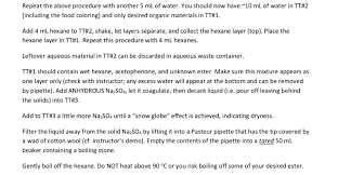 Solved Chem 2203 F18 Experiment 6 Extraction Of Ester An