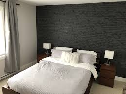 Black accent wall creates a perfect backdrop for the. Bedroom Black Brick Wallpaper Black Brick Wall Black Brick Wallpaper Brick Wallpaper Bedroom