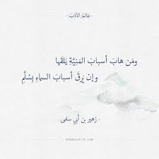ومن هاب اسباب المنية زهير بن أبي سلمى عالم الأدب Poems Wisdom Texts