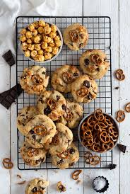 Karamell Popcorn Salzbrezel Schokolade Cookies Schokolade Cookies Karamell Popcorn Salzbrezeln