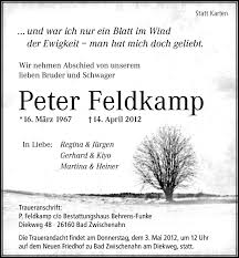 Traueranzeigen von Peter Feldkamp