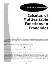 Multivariable calculus is just calculus which involves more than one variable. Calculus Of Multivariable Functions In Economics 1 Pdf Chapter 6 Calculus Of Multivariable Functions In Economics 6 1 Marginal Productivity The Course Hero