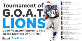 Covering the lions pistons tigers red wings spartans wolverines. Freep Sports On Twitter Who S The Greatest Lions Player Of All Time Barry Sanders Leads The Bracket But Don T Count The Rest Of The Field Out Vote Now Detroitgoat Https T Co Nvsgt3rc2t Https T Co Eroak9wwtc