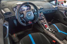 Interior Of The Lamborghini Huracan Performante Painted In Blu Nethuns W Tricolore Stripes Along The Doors Photo Super Cars Lamborghini Huracan Lamborghini