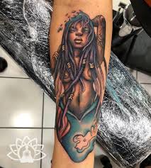 Dark Skin Tattoos Yemoja Also Spelled Yemaya Mother Of The Orishas Tattoo Dark Skin Body Art Tattoo Ideas An Dark Skin Tattoo Tattoos Body Art Tattoos