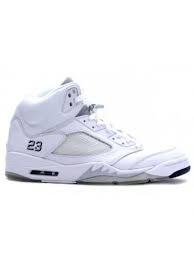 Nike Air Jordan 5 Retro All White 25th Anniversary Shoes Air Jordans Jordans Metallic Silver And Black