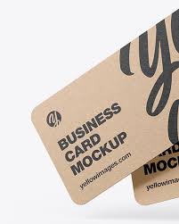 Free business card mockup in psd. Kraft Business Cards Mockup In Stationery Mockups On Yellow Images Object Mockups