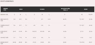 size charts burton snowboards faqs