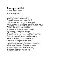 Poem Spring And Fall By Gerald Manley Hopkins Poems Inspirational Words Words