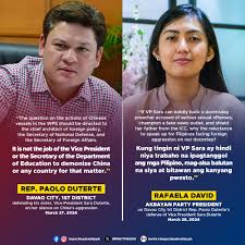 VP SARA DOESN'T NEED TO BECOME THE PRESIDENT TO SHOW SOLIDARITY WITH OUR  FRONTLINERS AND FISHERFOLK IN THE WEST PHILIPPINE SEA' Akbayan Party  President Rafaela David responds to Davao City 1st District