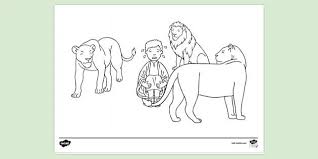 Top 20 lion coloring pages for kids: Daniel Surrounded By Angry Lions Colouring Colouring Sheets