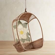 Bird Cage Swing Chair Pier 1 Magnolia Light Brown Hanging Chair Dressed Up With A Beautifully Woven Magnolia Bloom Our Swingawan Is Sti Hanging Chair Swinging Chair Hanging Chair Indoor