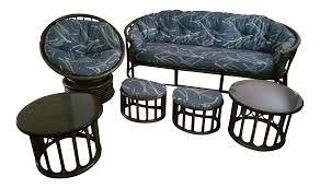 Only 1 available and it's in 1 person's cart. Mcguire Style Crescent Sofa Rattan Pecan Bamboo Chair Stool Papasan Set 6 Pcs Chairish