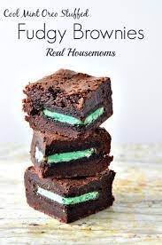 Cool Mint Oreo Stuffed Fudgy Brownies Desserts Mint Oreo Fun Desserts