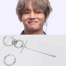 V Taehyung Geometric Earrings Bts Earrings Kpop Earrings Korean Earrings