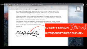 This free tool lets you open a pdf file in your web browser to add your own data, including images. Unterschrift Signatur In Pdf Dokument Einfugen Mit Vorschau Von Apple Mac Tutorial Youtube