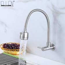 wall mounted single cold kitchen faucet