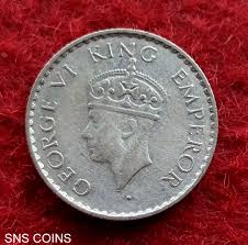 4 Rupee - George VI 1940 Silver Coin